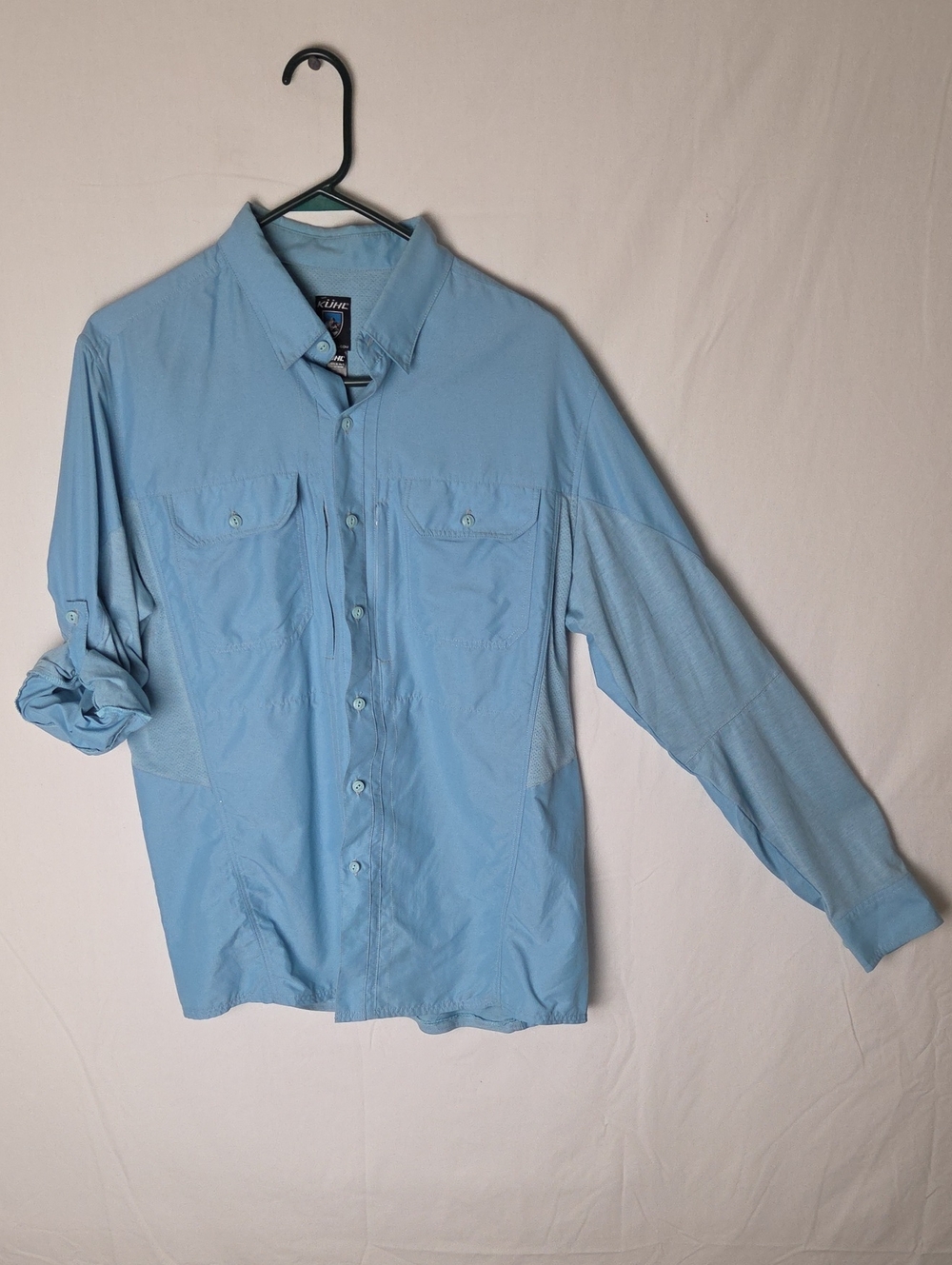 Kuhl Men's Light Blue Airspeed Button-Up Shirt Hiking Outdoor Stretch Medium